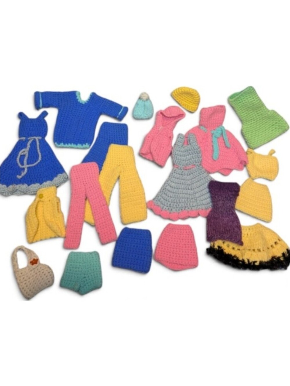 Handmade Crochet Barbie/ Fashion Doll Clothes - 20 Assorted Pieces